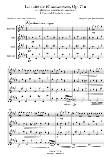 La suite de El cascanueces - 3. Danza del hada de azúcar (arr. Sam Bateman)