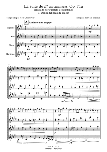 La suite de El cascanueces - 3. Danza del hada de azúcar (arr. Sam Bateman)