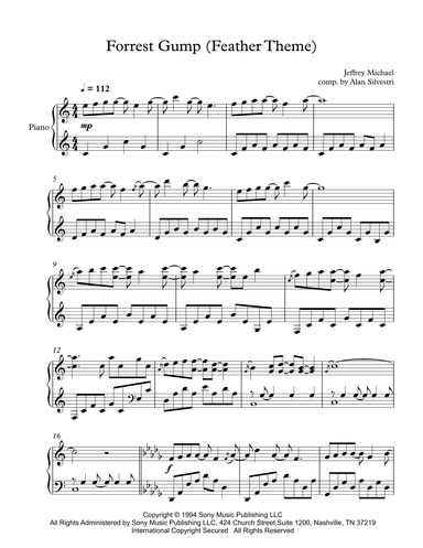 Forrest Gump - Main Title (feather Theme) (arr. Jeffrey Michael)