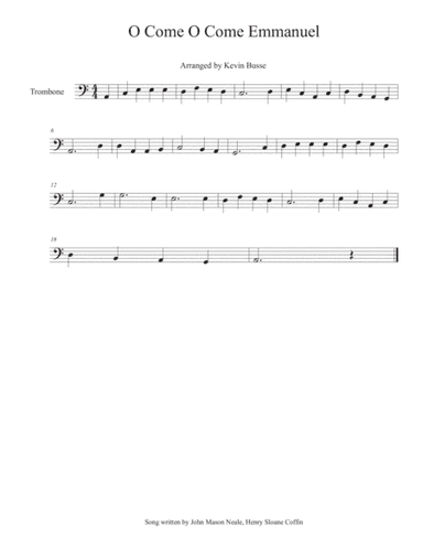 O Come O Come Emmanuel - Trombone (arr. Kevin Busse)