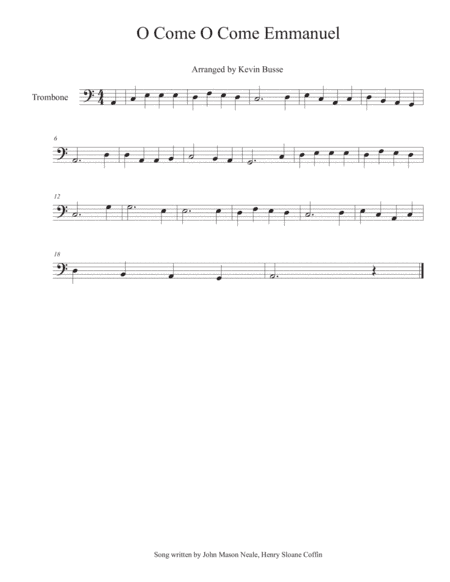 O Come O Come Emmanuel - Trombone (arr. Kevin Busse)