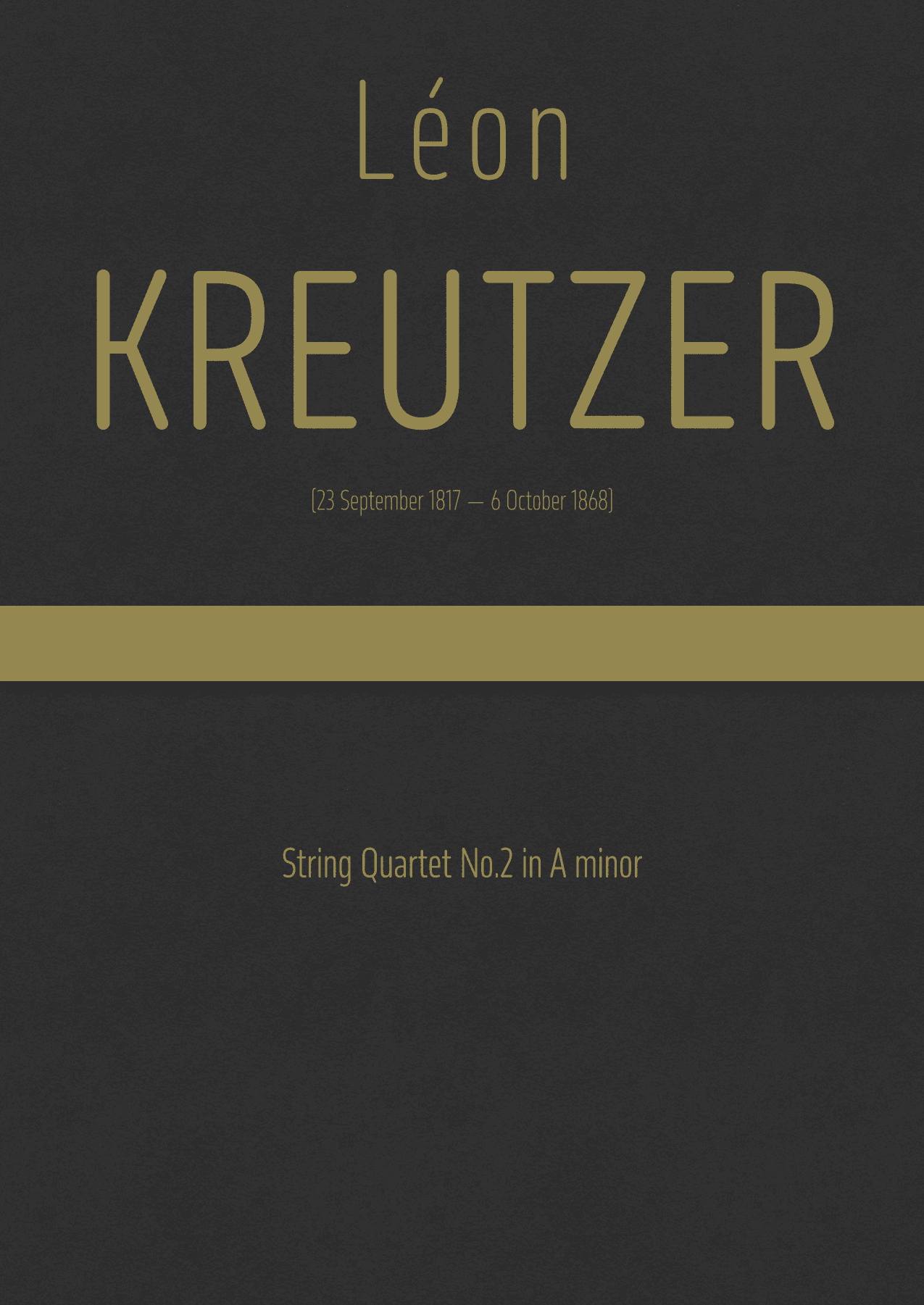Kreutzer - String Quartet No.2 in A minor (arr. J.G. Cucó Barber)