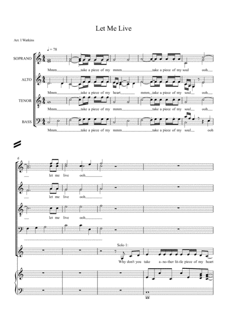 Let Me Live (arr. Izzy Watkins)
