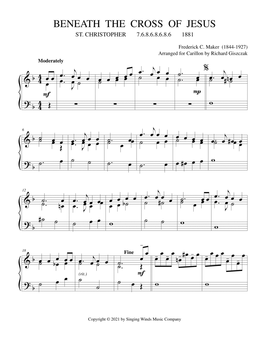 Beneath the Cross of Jesus (ST. CHRISTOPHER) (arr. Richard Giszczak)