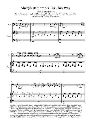 Always Remember Us This Way (arr. Thiago Marconato)