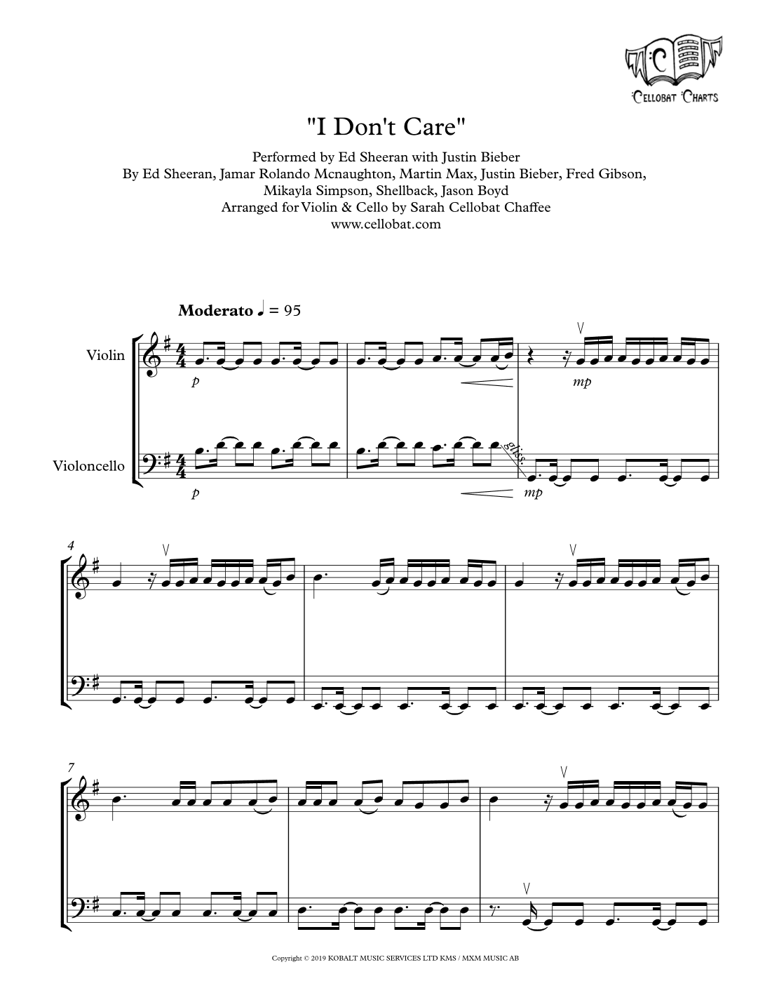 I Don't Care (arr. Sarah Cellobat Chaffee)