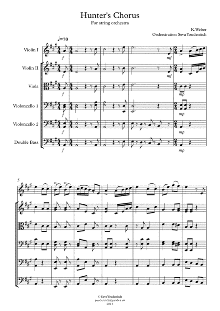 K.Weber "Hunter's Chorus" for string orchestra (arr. Seva Youdenitch)