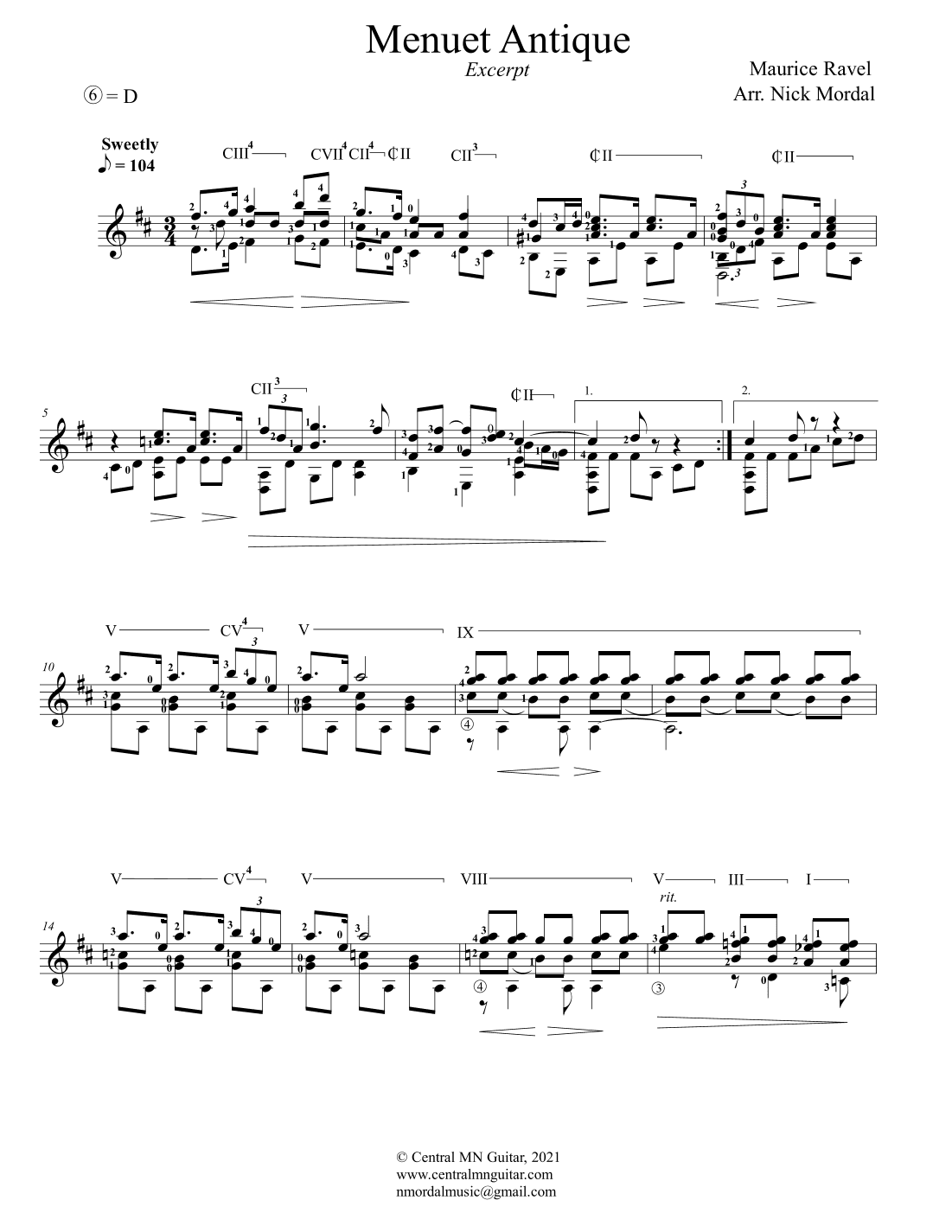 Menuet Antique (arr. Nick Mordal)