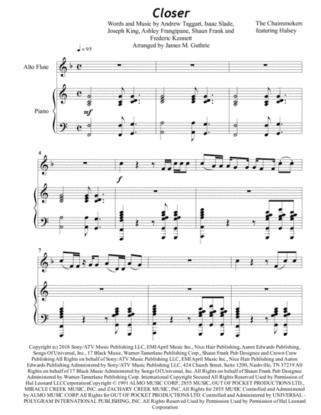 Closer (arr. James M. Guthrie, ASCAP)