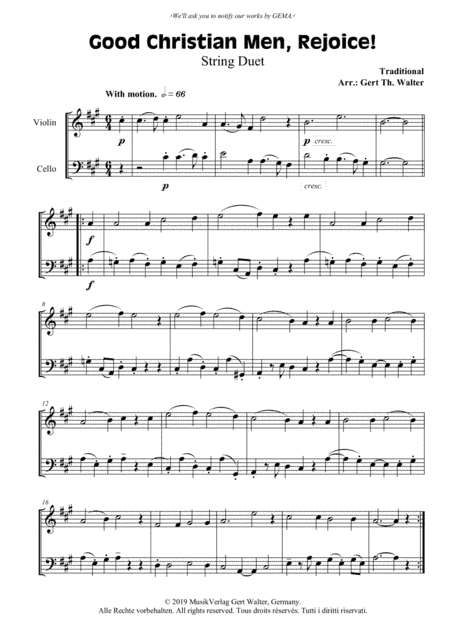 Good Christian Men, Rejoice! (arr. Gert Th. Walter)