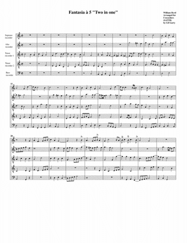 Fantasia a5 "Two in one" (arrangement for 5 recorders) (arr. Gil Garty)