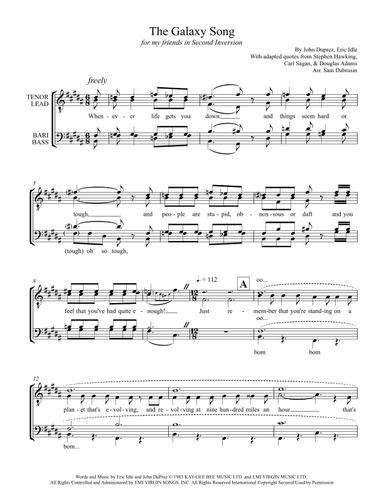 Galaxy Song (arr. Sam Dabrusin)