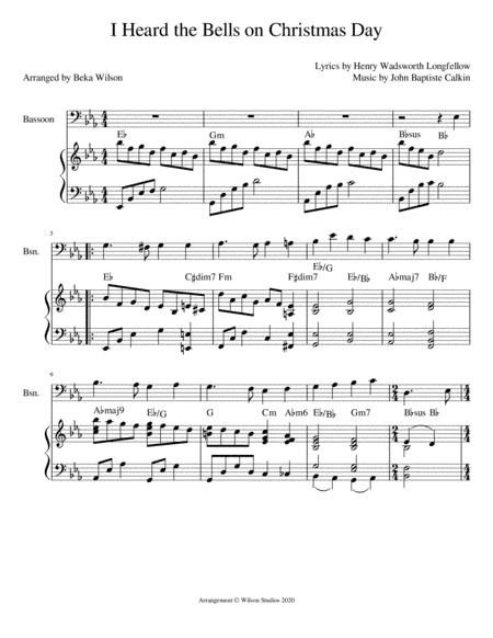 I Heard the Bells on Christmas Day--bassoon solo (arr. Beka Wilson)