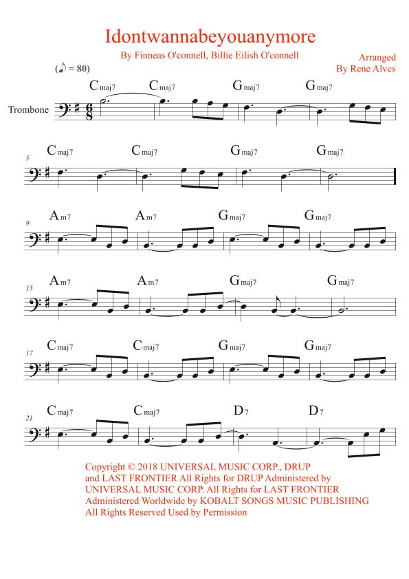 Idontwannabeyouanymore (arr. By Rene Alves)