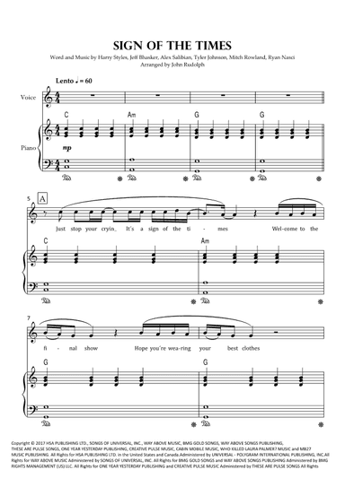 Sign Of The Times (arr. John Rudolph)