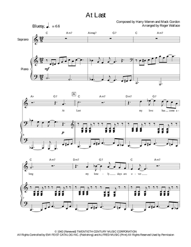 At Last (arr. Roger Wallace)