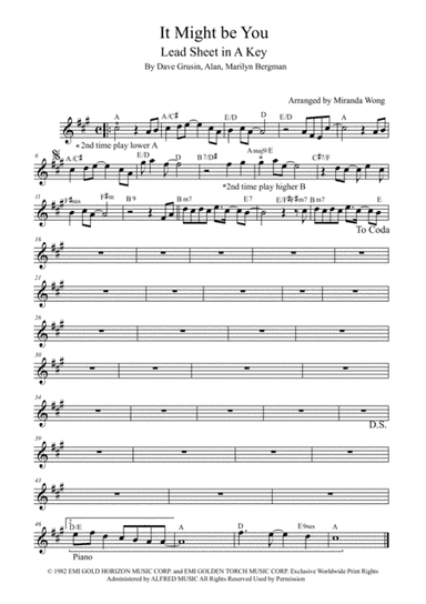 It Might Be You (arr. Miranda Wong)