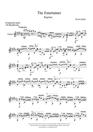 The Entertainer (arr. Evgeny Shushkovsky)