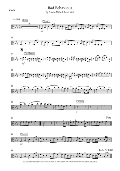 Bad Behavior (arr. Matt Luff)