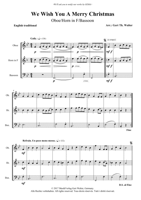 We Wish You A Merry Christmas (arr. Gert Th. Walter)