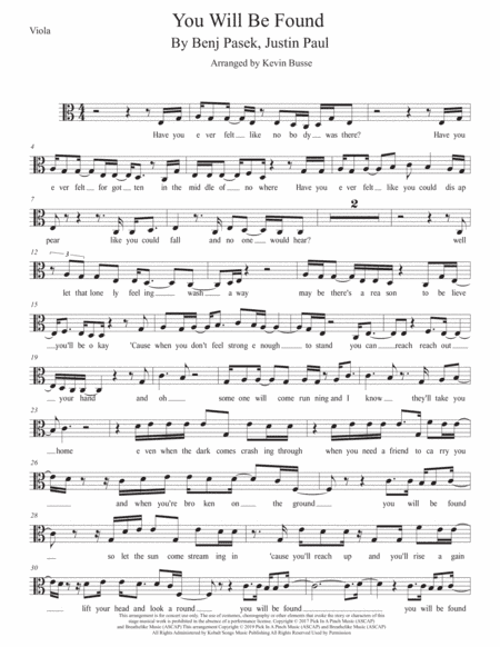 You Will Be Found (arr. Kevin Busse)