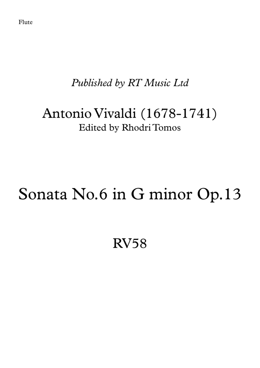 Vivaldi RV58 - Sonata in G minor - solo parts flute and trumpets (arr. Rhodri Tomos)