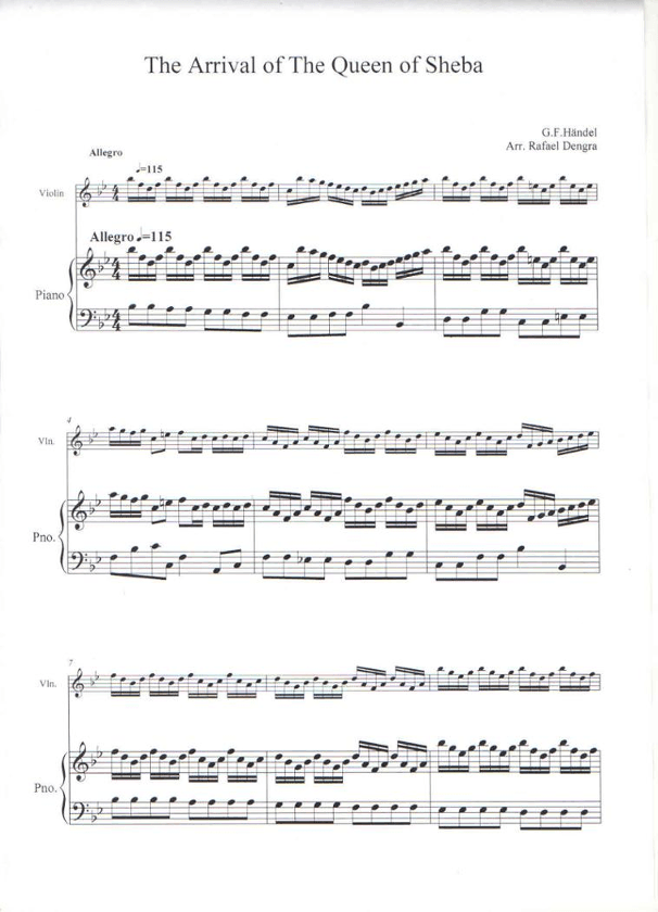 The Arrival of The Queen of Sheba - Violin and Piano (arr. Rafael Dengra)
