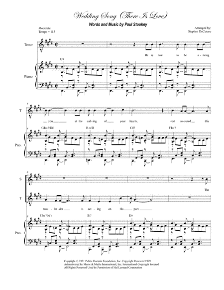 Wedding Song (There Is Love) (arr. Stephen DeCesare)