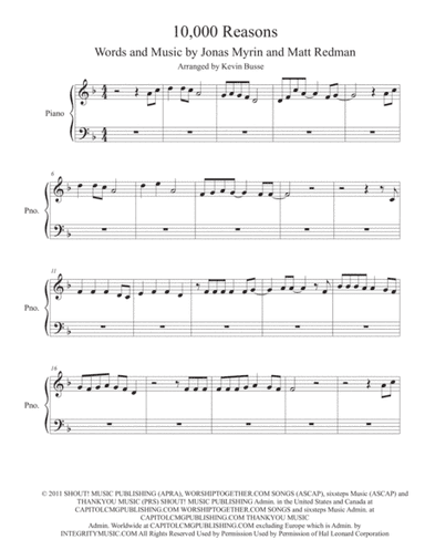10,000 Reasons (Bless The Lord) (arr. Kevin Busse)