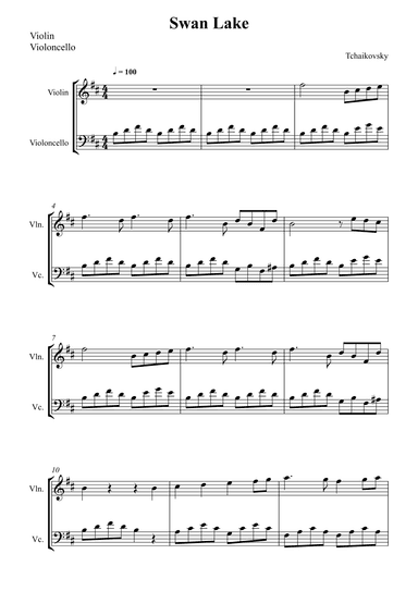 Swan Lake Theme - Tchaikovsky (arr. Wesley S. SIlva)