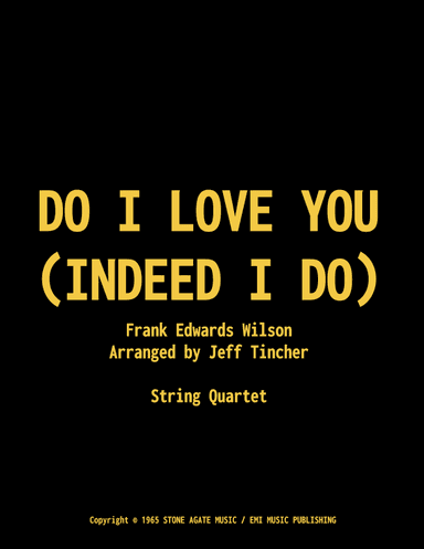 Do I Love You (indeed I Do) (arr. Jeff Tincher)