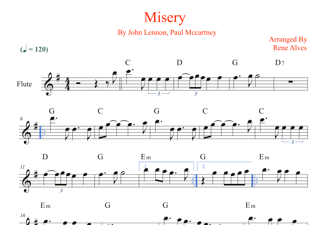 Misery (arr. Rene Alves)