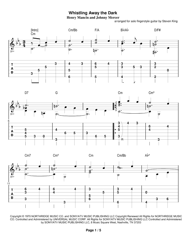 Whistling Away The Dark (arr. Steven King)