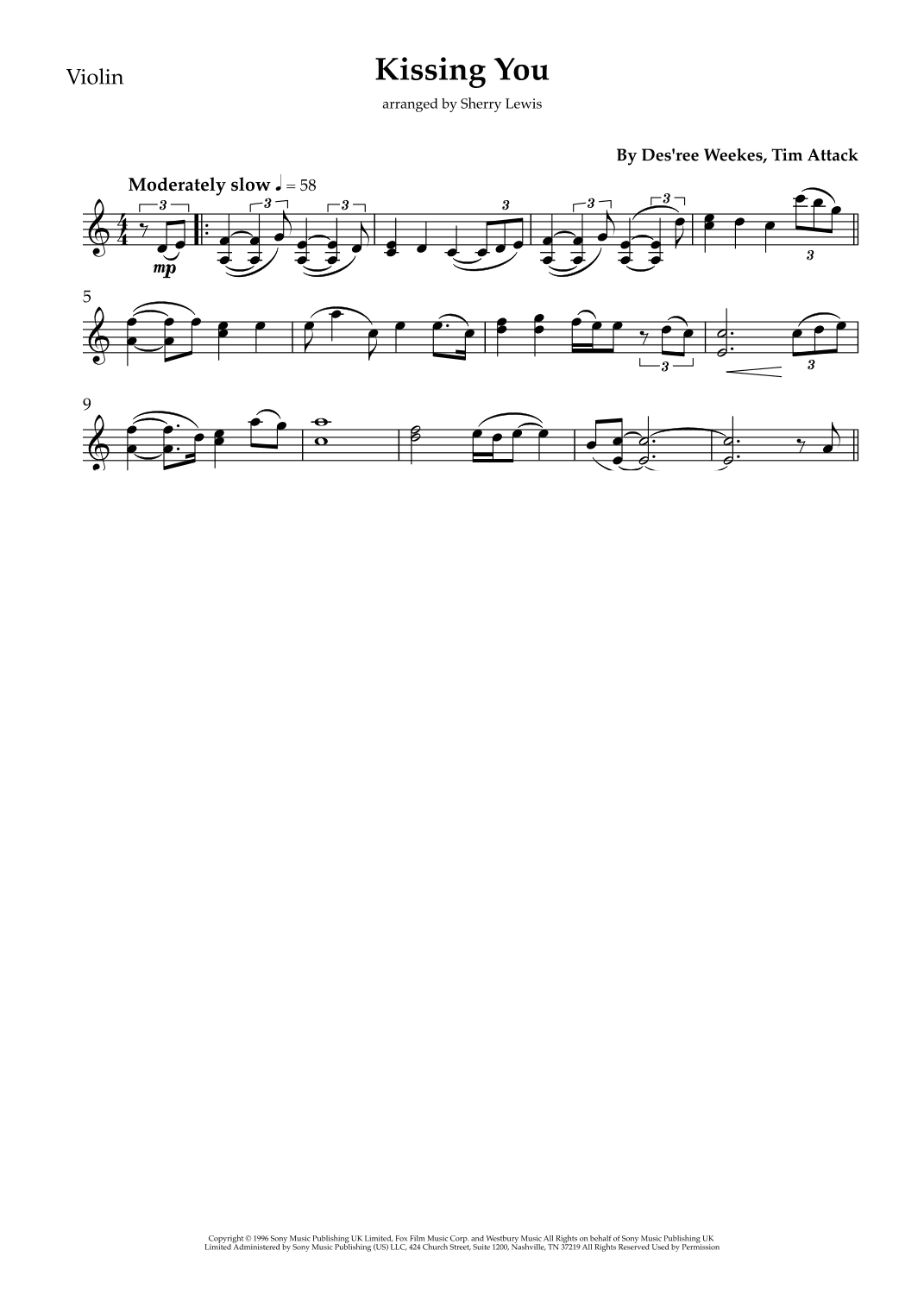Kissing You (arr. Sherry Lewis)