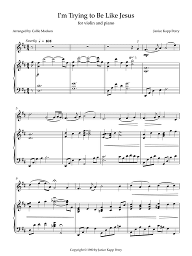 I'm Trying to Be like Jesus (arr. Callie Madson)