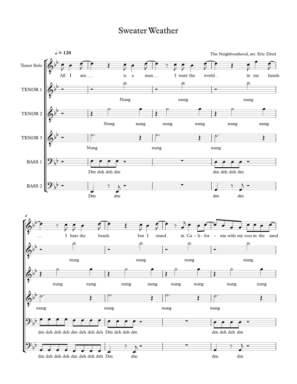 Sweater Weather (arr. Eric Zittel)