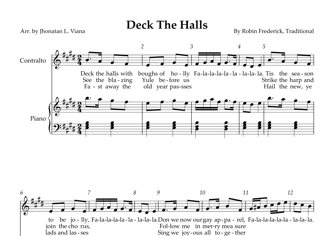 Deck The Halls (arr. Jhonatan Lucio Viana)