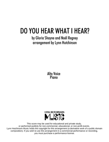 Do You Hear What I Hear (arr. Lynn Hutchinson)