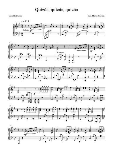 Quizas, Quizas, Quizas (perhaps, Perhaps, Perhaps) (arr. Marco Galvan)