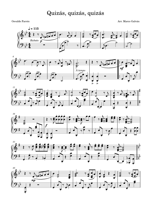 Quizas, Quizas, Quizas (perhaps, Perhaps, Perhaps) (arr. Marco Galvan)
