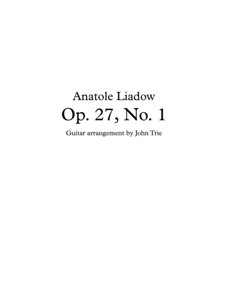 Opus 27, No. 1 - tab (arr. John Trie)