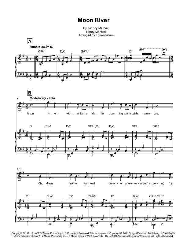 Moon River (arr. Tunescribers)