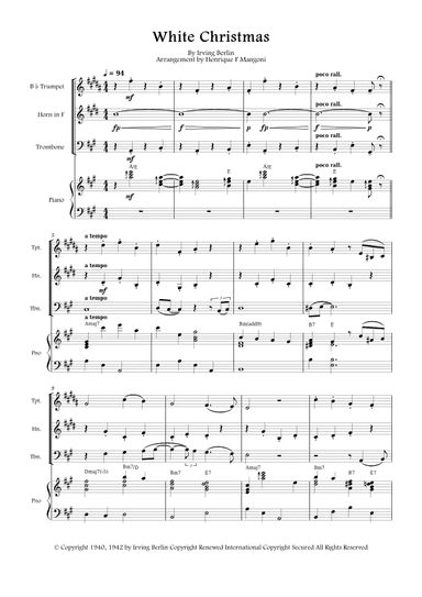 White Christmas (arr. Henrique F Mangoni)