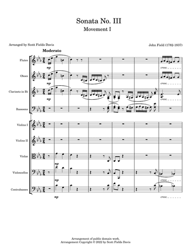 John Field, Sonata III (Movement I) arranged for orchestra by Scott Fields Davis (arr. Scott Fields Davis)