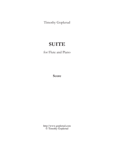 Suite for Flute and Piano (Piano Part and Score)