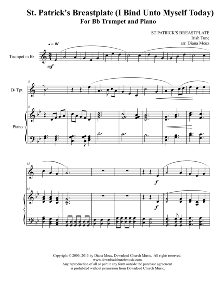 St. Patrick's Breastplate (Trumpet & Piano) (arr. Diana Meux)