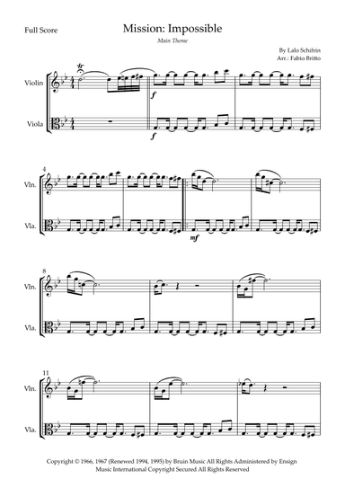 Mission: Impossible Theme (arr. Fabio Britto)