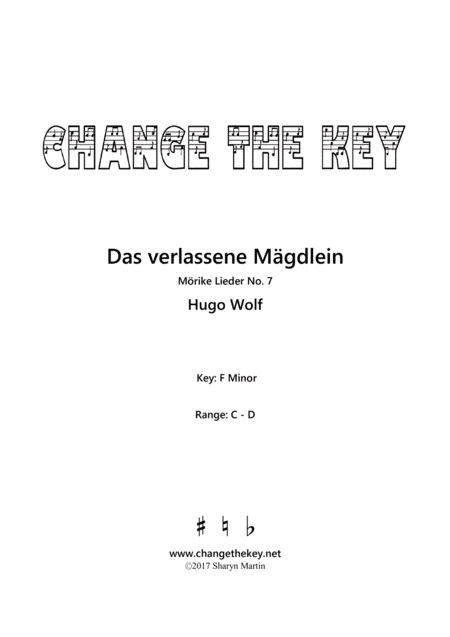 Das verlassene Magdlein - F Minor (arr. Change the Key)