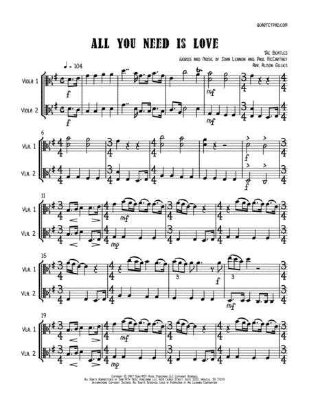 All You Need Is Love (arr. Alison Gillies)