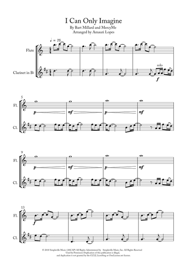 I Can Only Imagine (arr. Amauri Lopes)